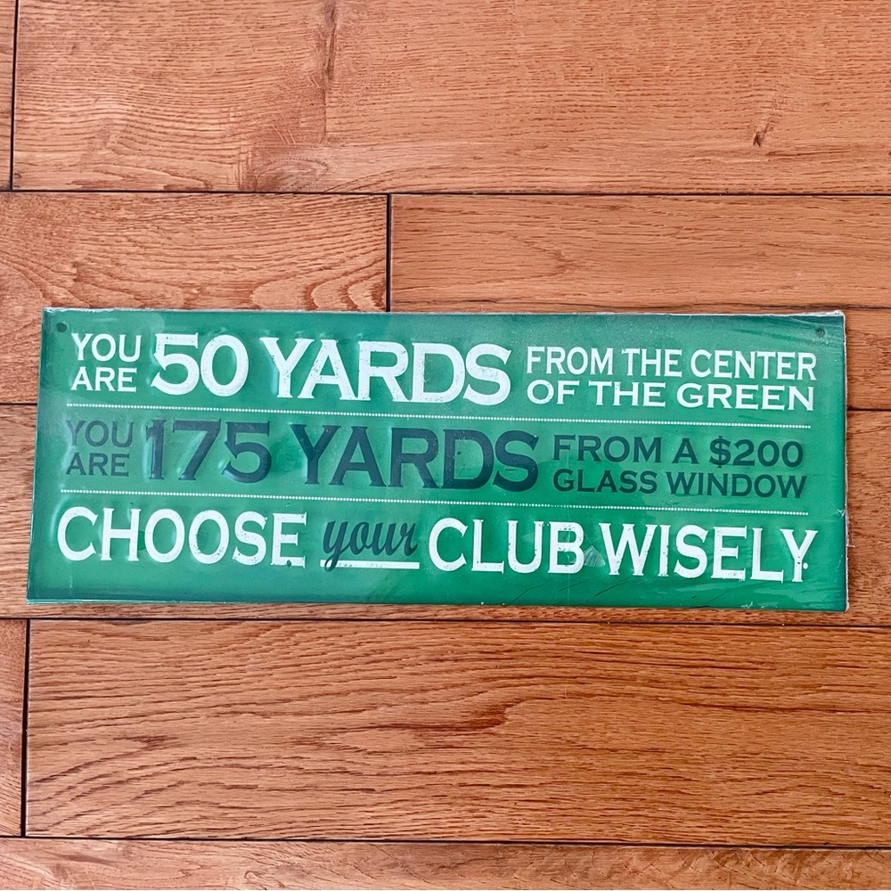 Humorous Metal Golf Wall Art Sign (NWT)